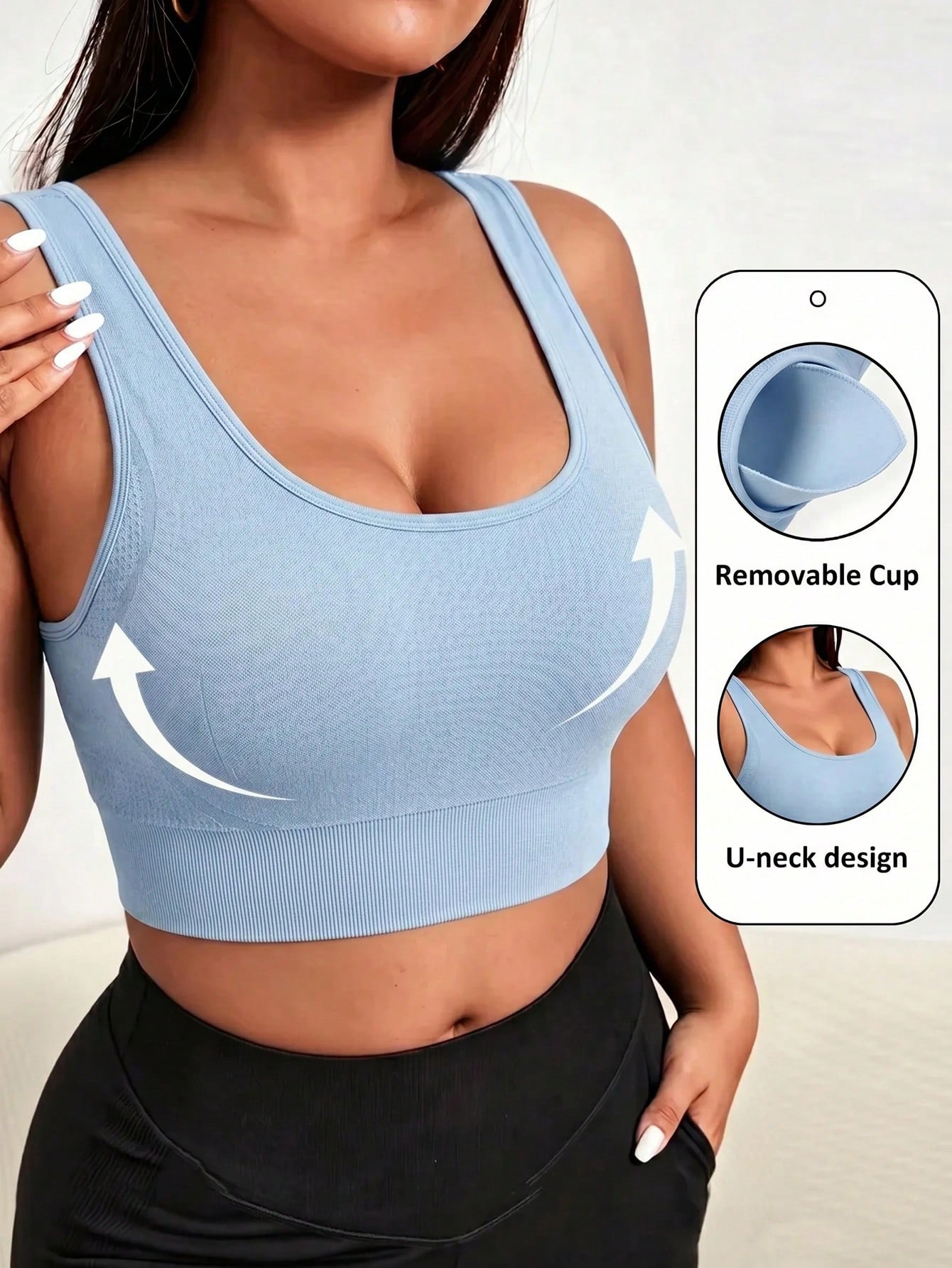 Push Up Bra Padded - 플러스 사이즈 여성용 심리스 스포츠 브라,