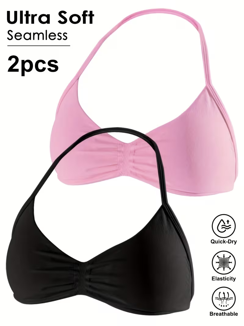 2피스 심리스 섹시 오픈 백 짐 요가 크롭탑 여성용 홀 - Push Up Bra Padded 리뷰 및 가격